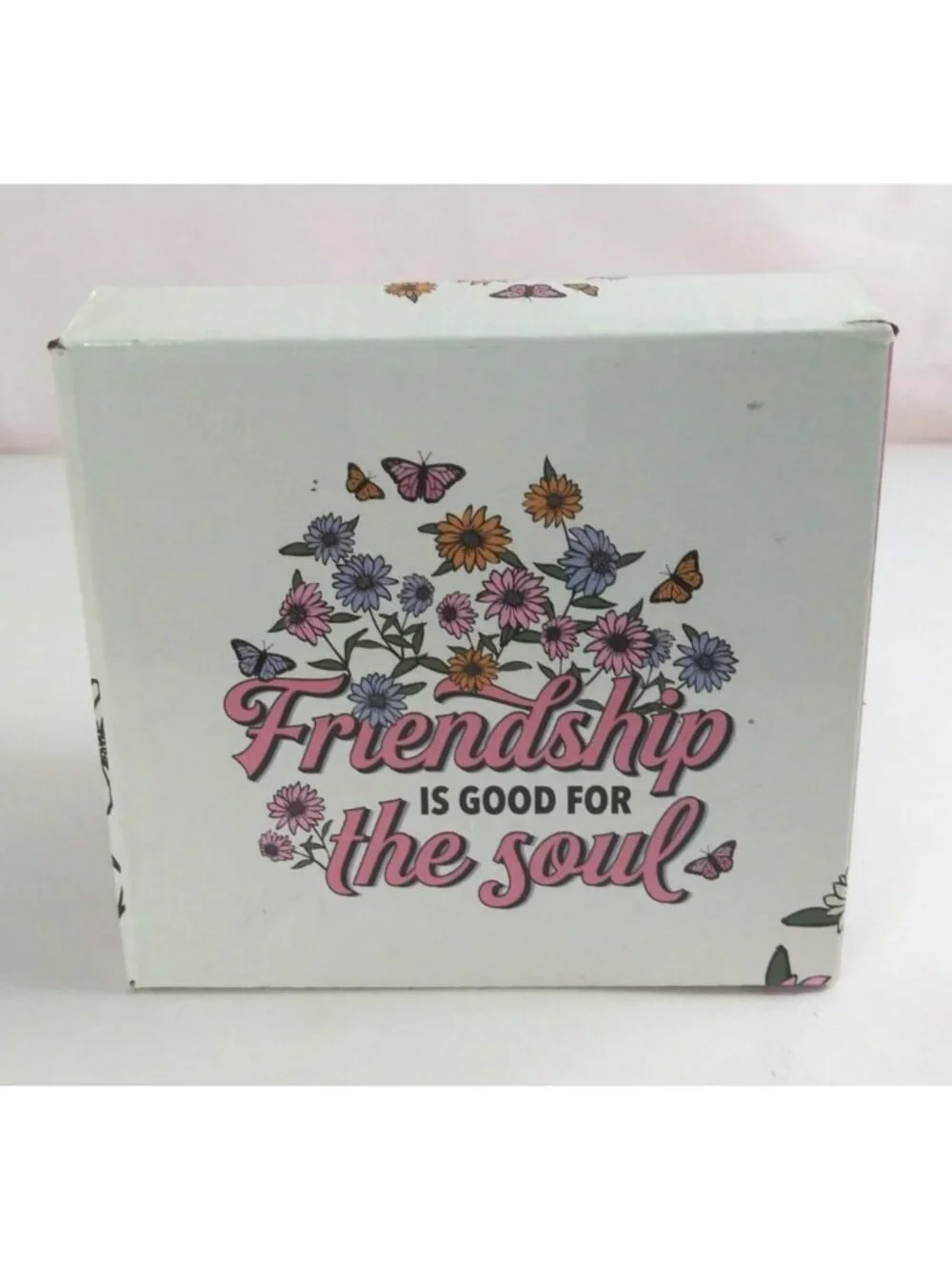Friendship Is Good For The Soul Floral Butterfly Design Coffee Cup With Box